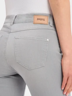 Angels Damen Jeans - Capri Turn Up in hellgrau