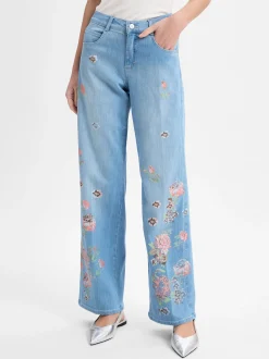 Angels Damen Jeans Straight Leg - Liz Flower in bleached mehrfarbig