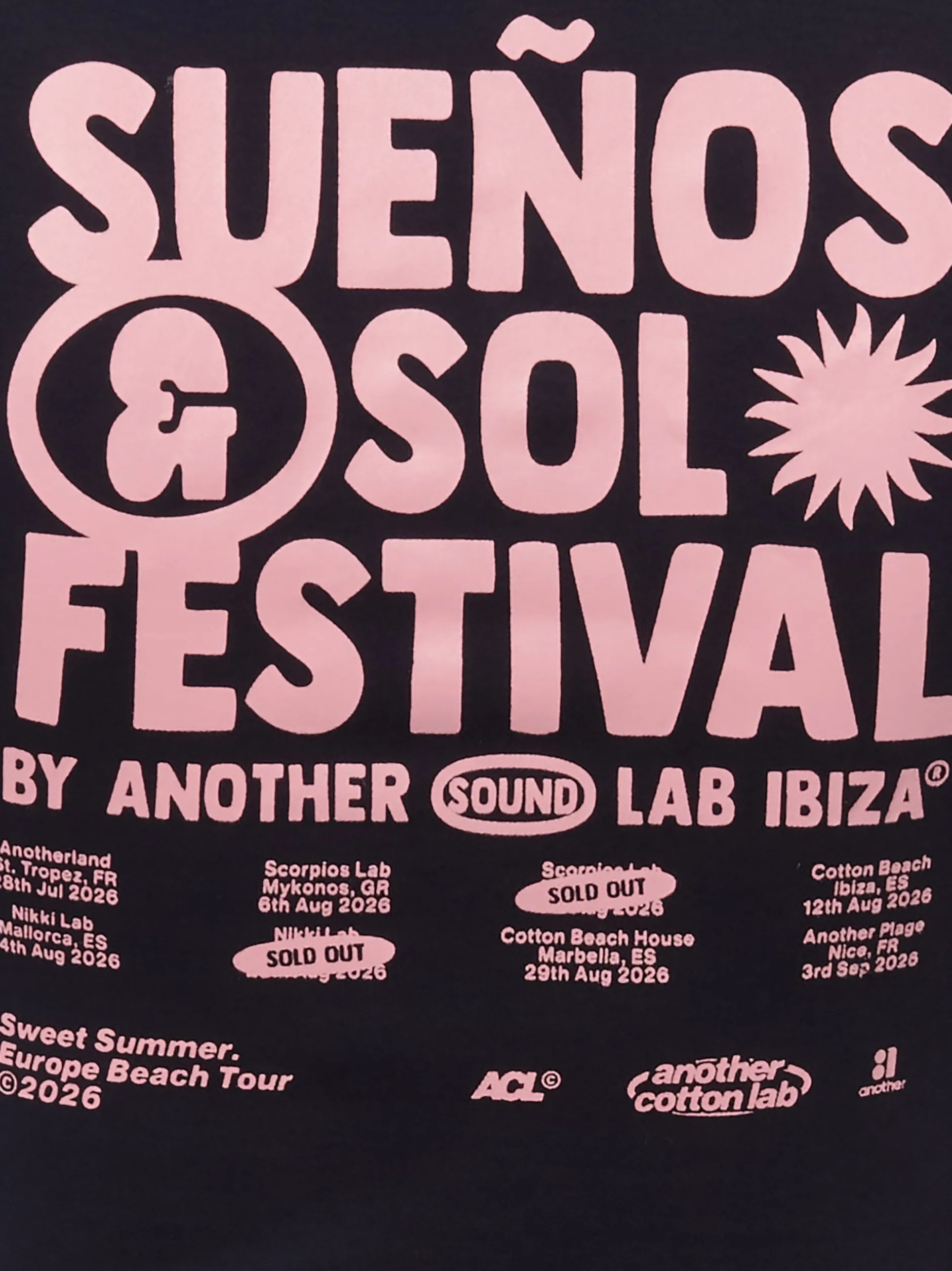 Another Cotton Lab Damen T-Shirt - Suenos Sol Festival in marine rosa