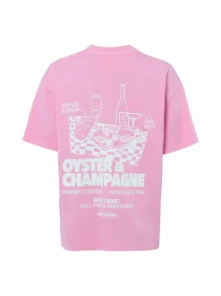 Another Cotton Lab Damen T-Shirt - Oyster & Champagne in rosa