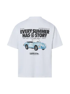 Another Cotton Lab Herren T-Shirt - Summer Story in weiß blau