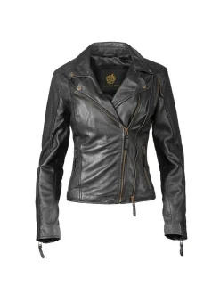 Apple of Eden Damen Lederjacke AOE-114 in schwarz