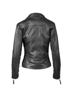 Apple of Eden Damen Lederjacke AOE-114 in schwarz