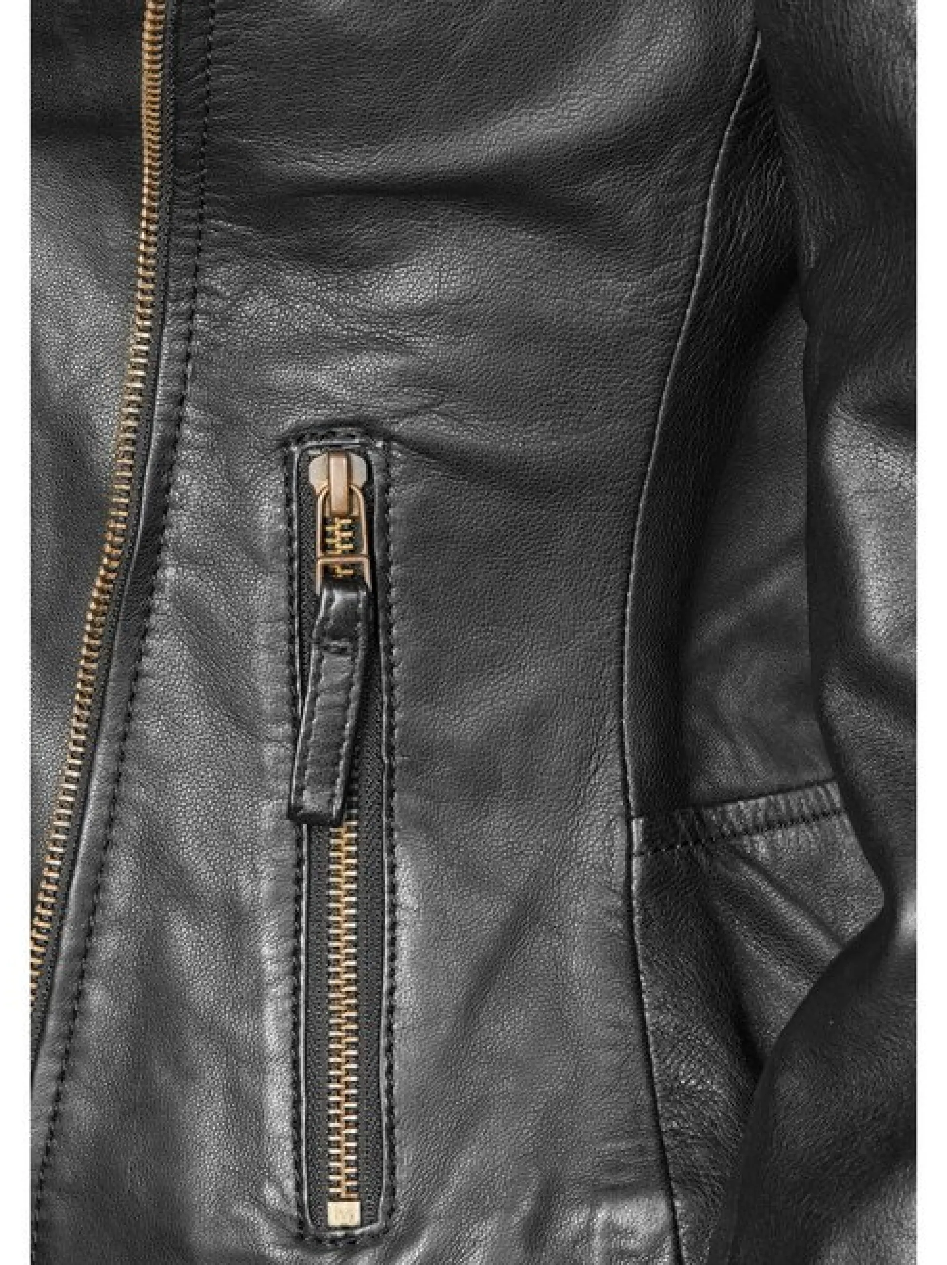 Apple of Eden Damen Lederjacke AOE-114 in schwarz