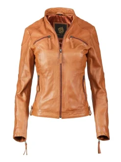 Apple of Eden Damen Lederjacke - 142 in cognac