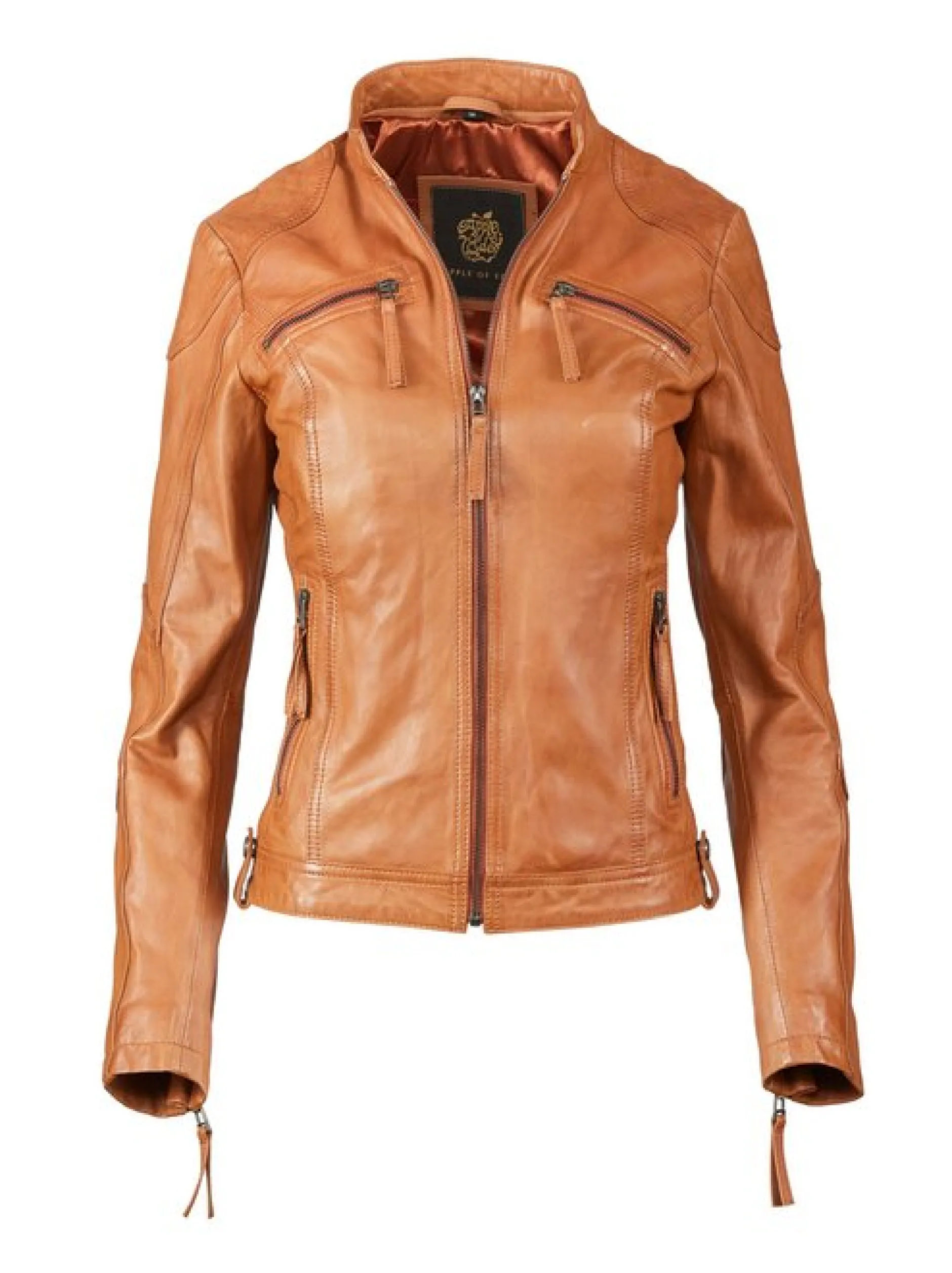 Apple of Eden Damen Lederjacke - 142 in cognac