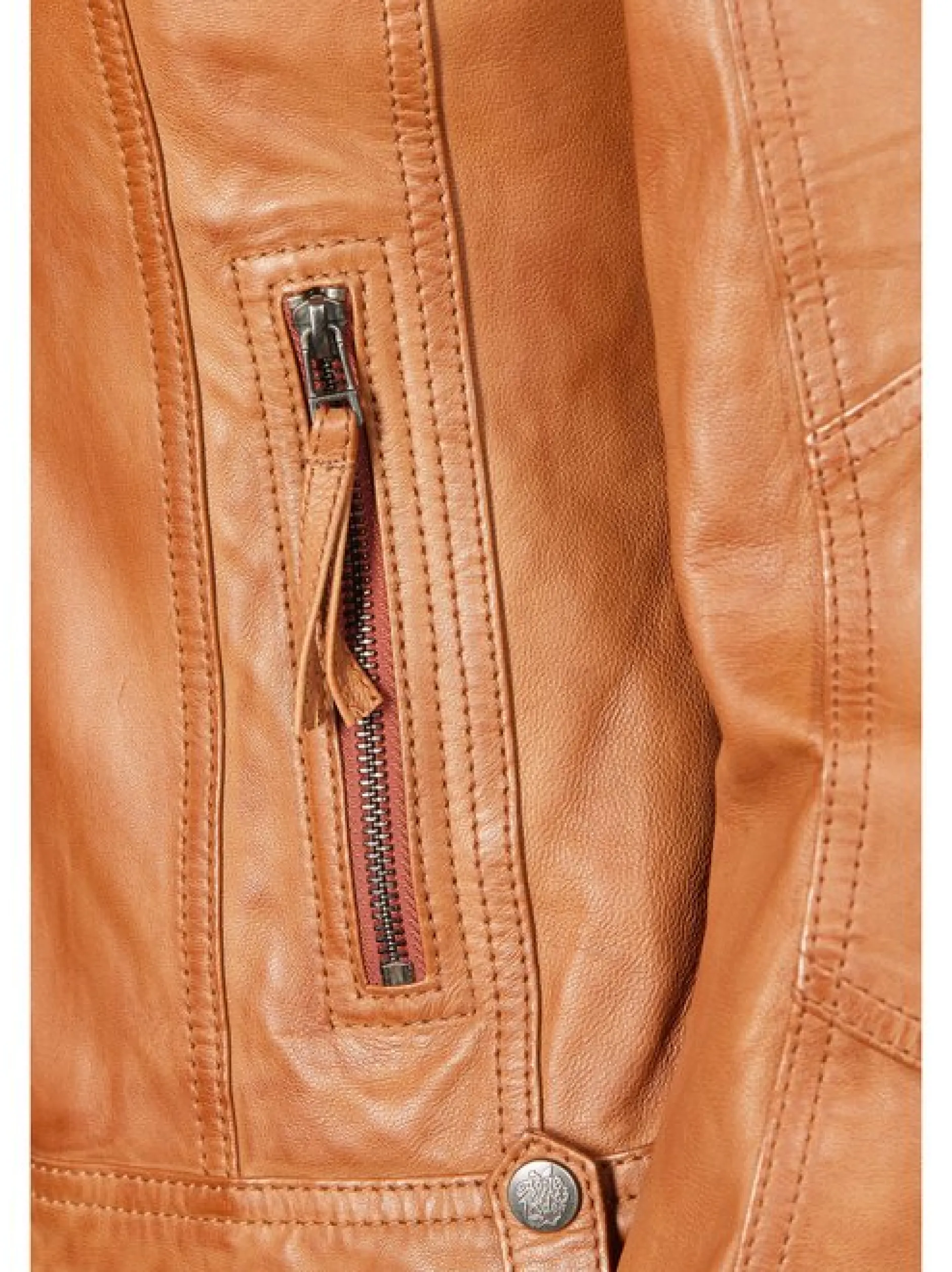 Apple of Eden Damen Lederjacke - 142 in cognac
