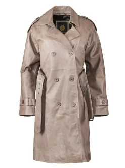 Apple of Eden Damen Ledermantel AOE-145 in taupe