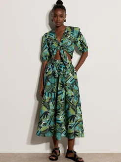 Apricot Damen Bluse in aqua mehrfarbig - Ärmel: Halbarm