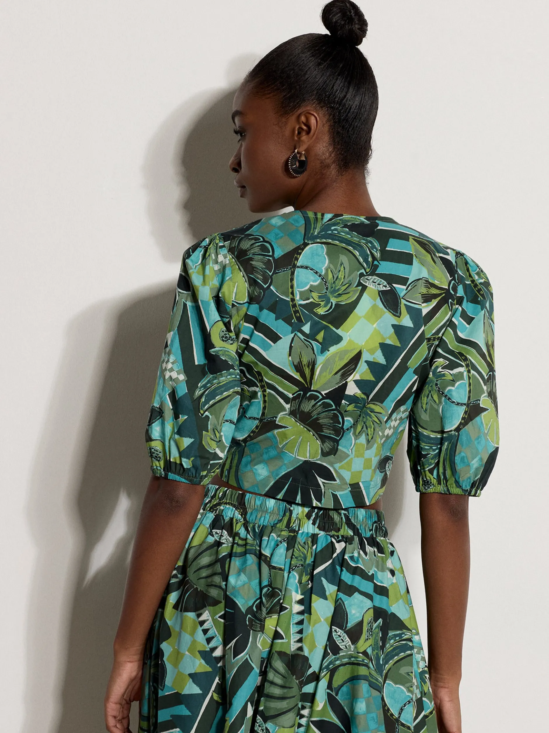 Apricot Damen Bluse in aqua mehrfarbig - Ärmel: Halbarm