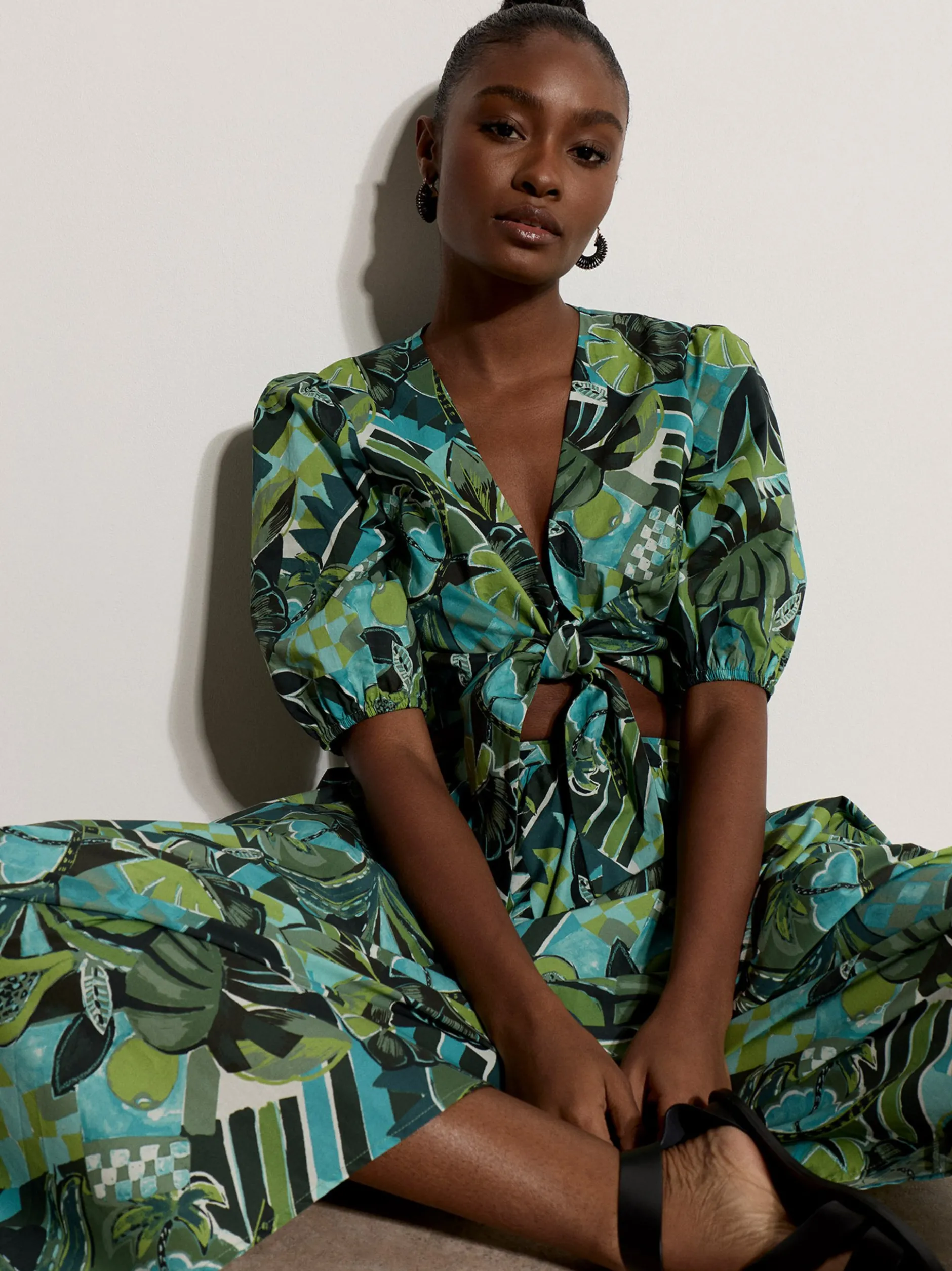 Apricot Damen Bluse in aqua mehrfarbig - Ärmel: Halbarm