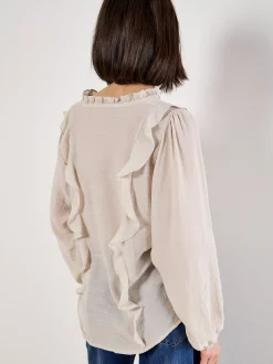 Apricot Damen Bluse in beige - Ausschnitt: V-Ausschnitt
