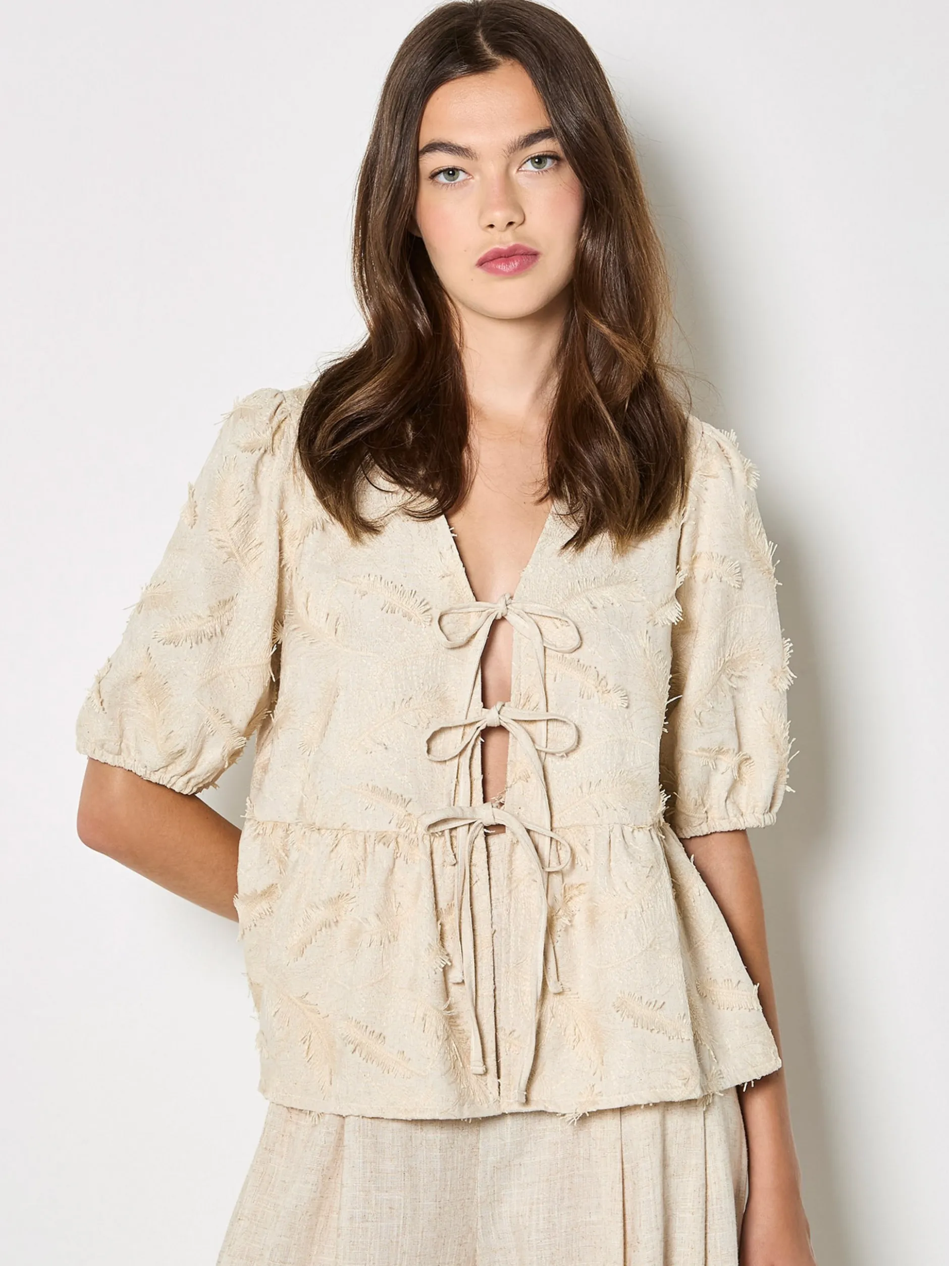 Apricot Damen Bluse in beige - Ausschnitt: ohne Kragen