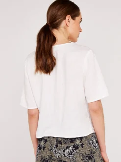 Apricot Damen Bluse in beige ecru - Ärmel: Halbarm