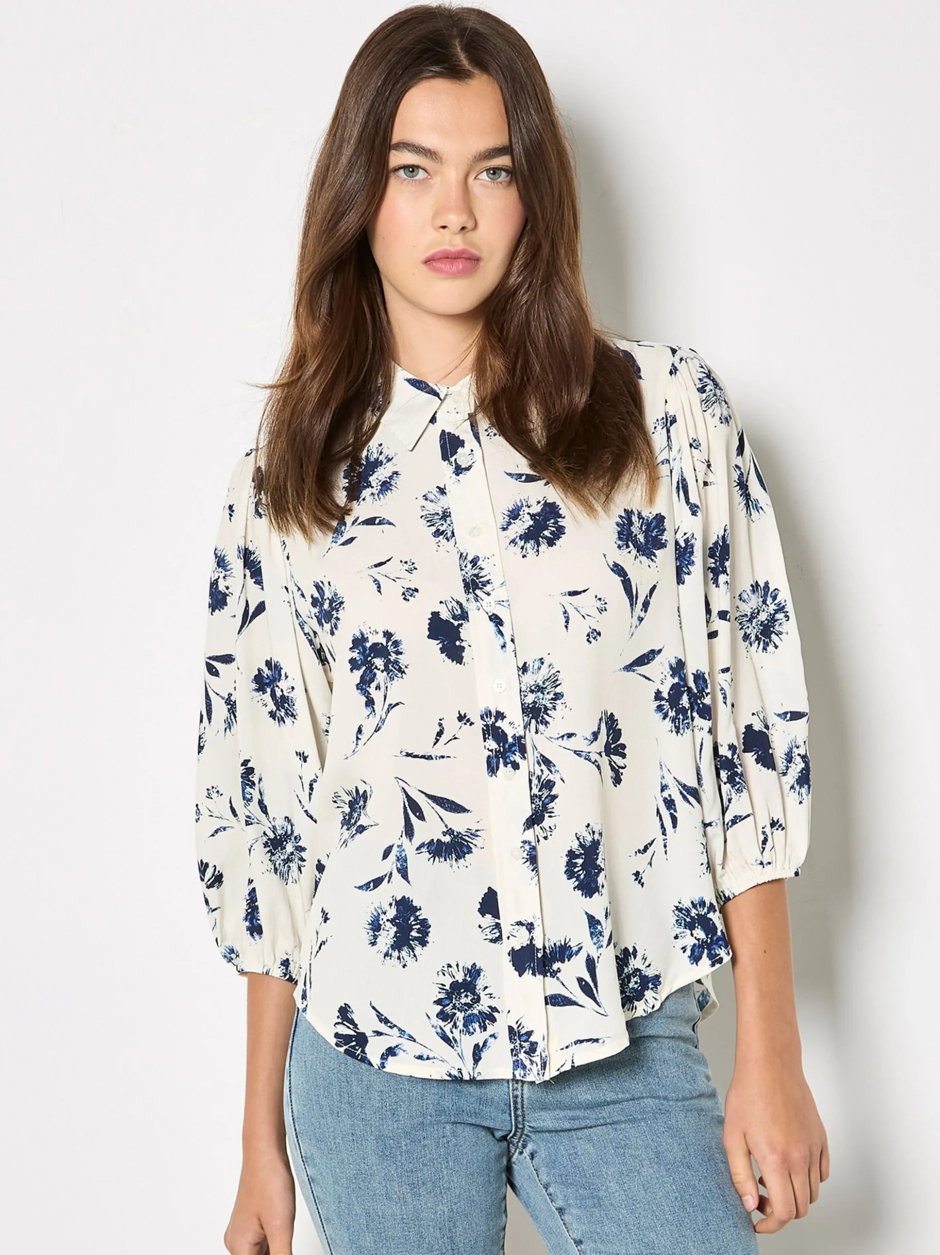 Apricot Damen Bluse in beige ecru - Ärmel: 3/4 Arm