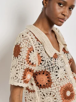 Apricot Damen Bluse in beige - Ärmel: kurzarm