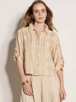 Apricot Damen Bluse in beige - Ärmel: 3/4 Arm