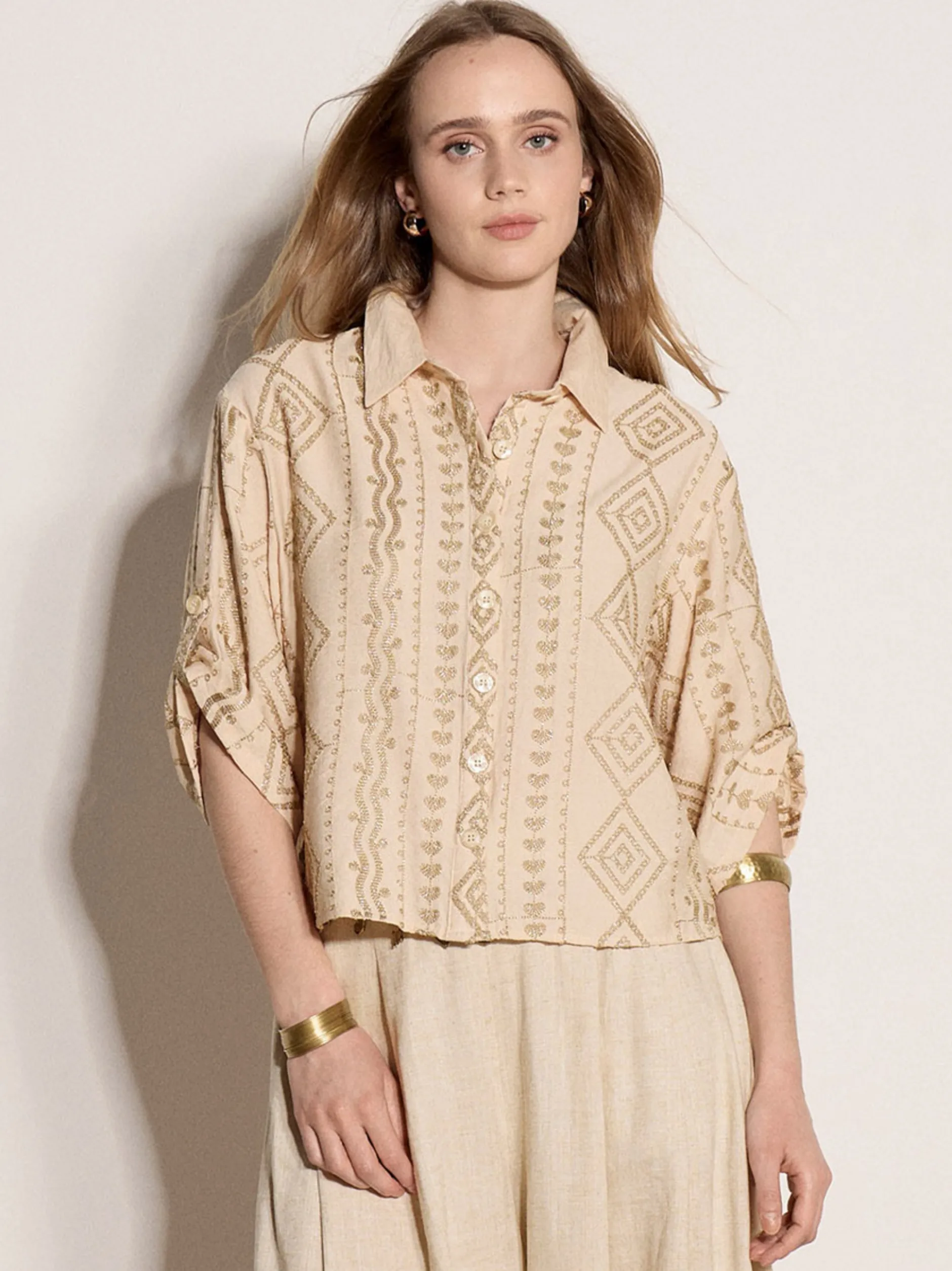 Apricot Damen Bluse in beige - Ärmel: 3/4 Arm