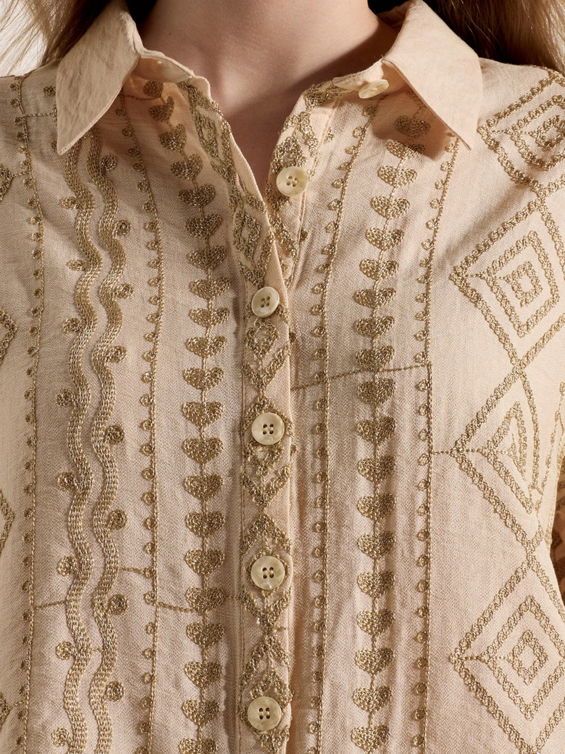 Apricot Damen Bluse in beige - Ärmel: 3/4 Arm