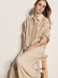 Apricot Damen Bluse in beige - Ärmel: 3/4 Arm