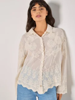 Apricot Damen Bluse in beige - Ärmel: langarm