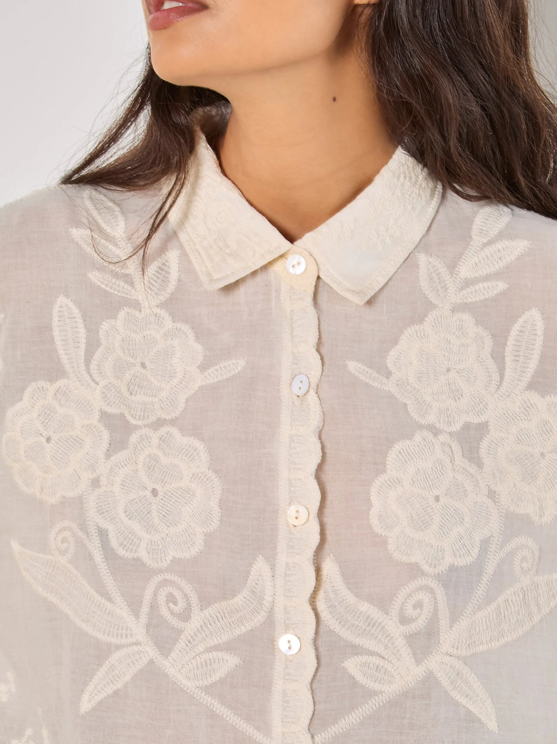 Apricot Damen Bluse in beige - Ärmel: langarm