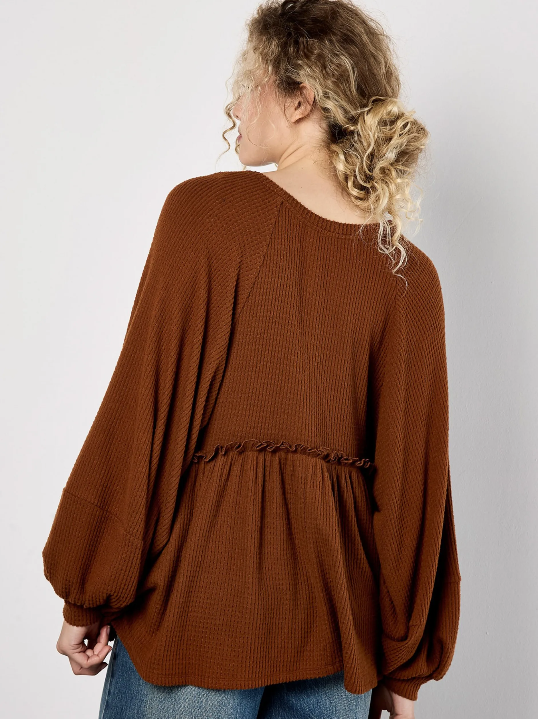 Apricot Damen Bluse in braun rot - Ausschnitt: Rundhals