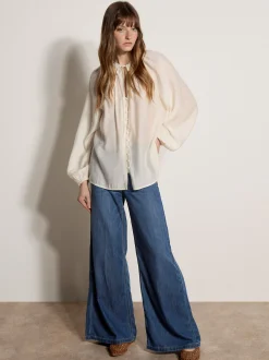 Apricot Damen Bluse in ecru - Ausschnitt: ohne Kragen