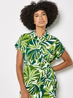 Apricot Damen Bluse in grün mehrfarbig - Ärmel: kurzarm