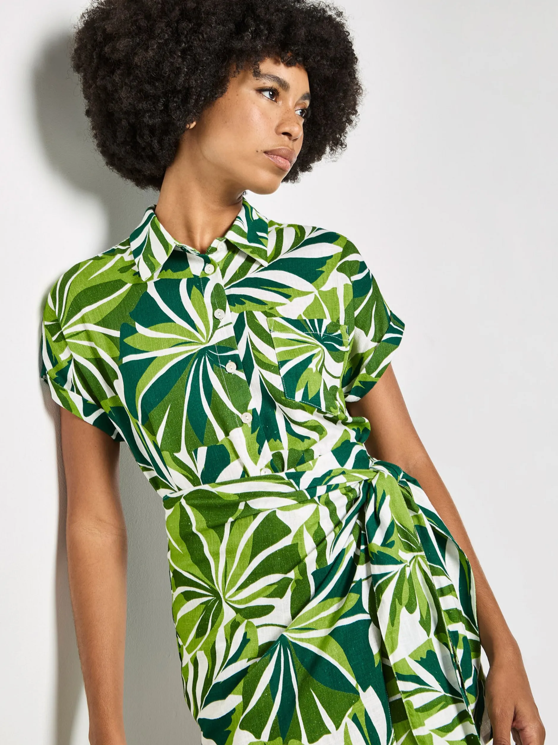 Apricot Damen Bluse in grün mehrfarbig - Ärmel: kurzarm