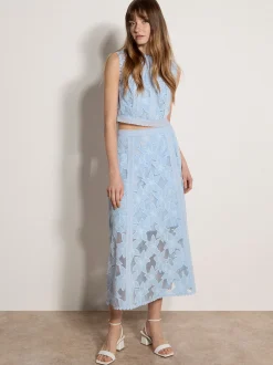 Apricot Damen Bluse in hellblau - Ausschnitt: Stehkragen