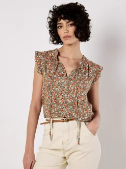 Apricot Damen Bluse in mehrfarbig - Ärmel: extra kurz