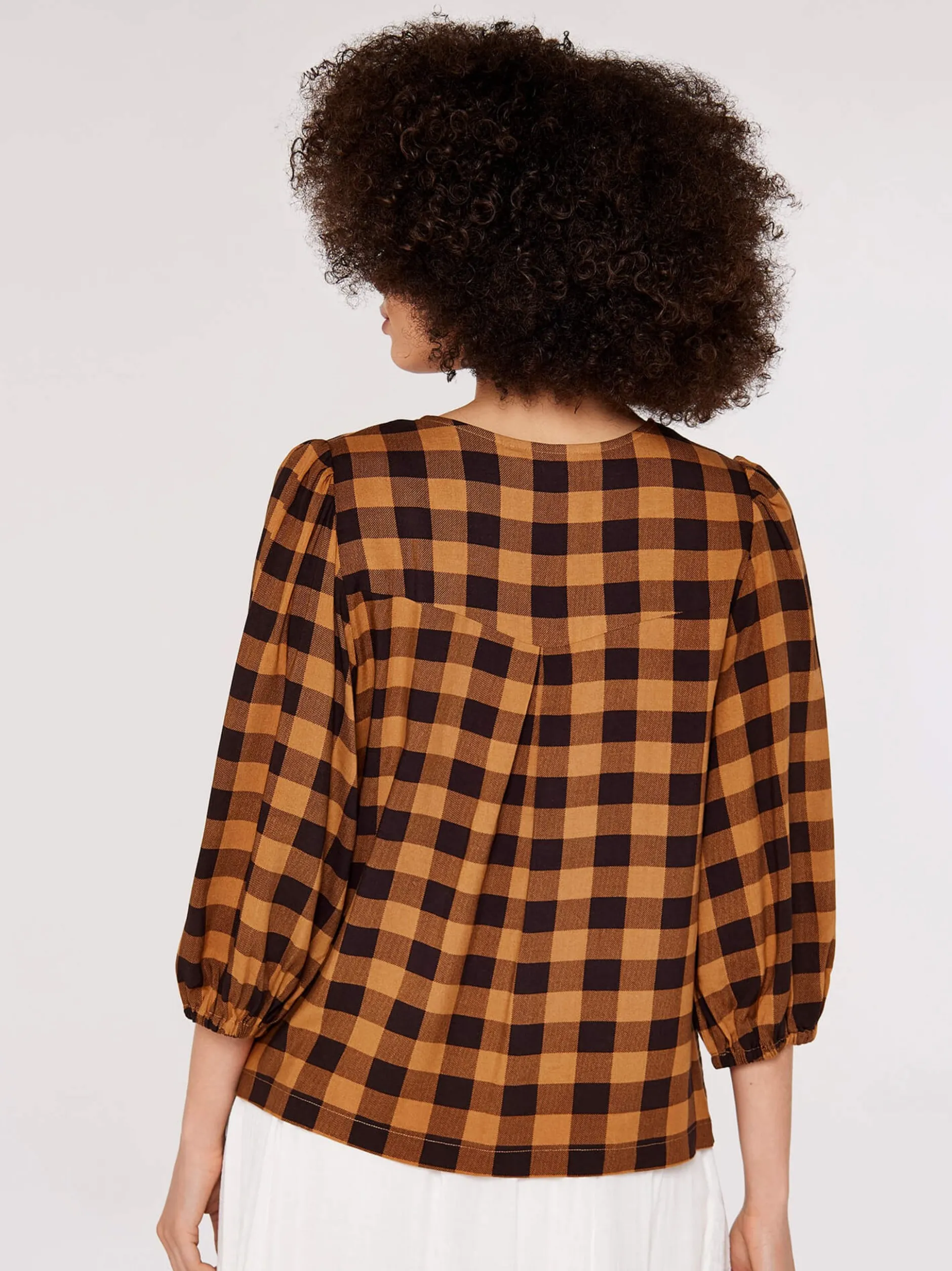 Apricot Damen Bluse in orange schwarz - Ärmel: Halbarm