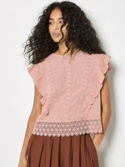 Apricot Damen Bluse in rosa pink - Ausschnitt: Rundhals