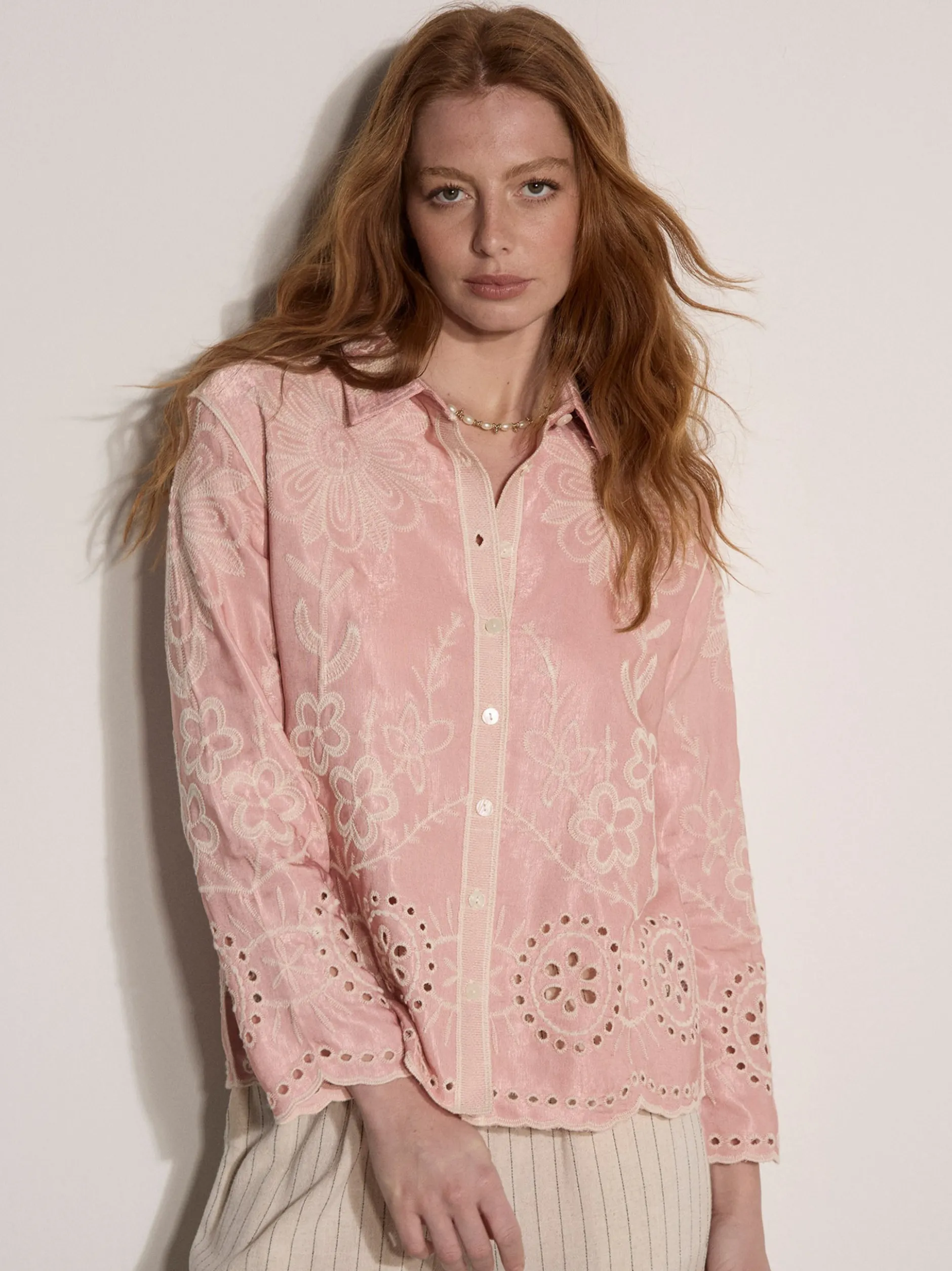 Apricot Damen Bluse in rosa - Ärmel: langarm