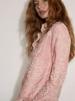 Apricot Damen Bluse in rosa - Ärmel: langarm