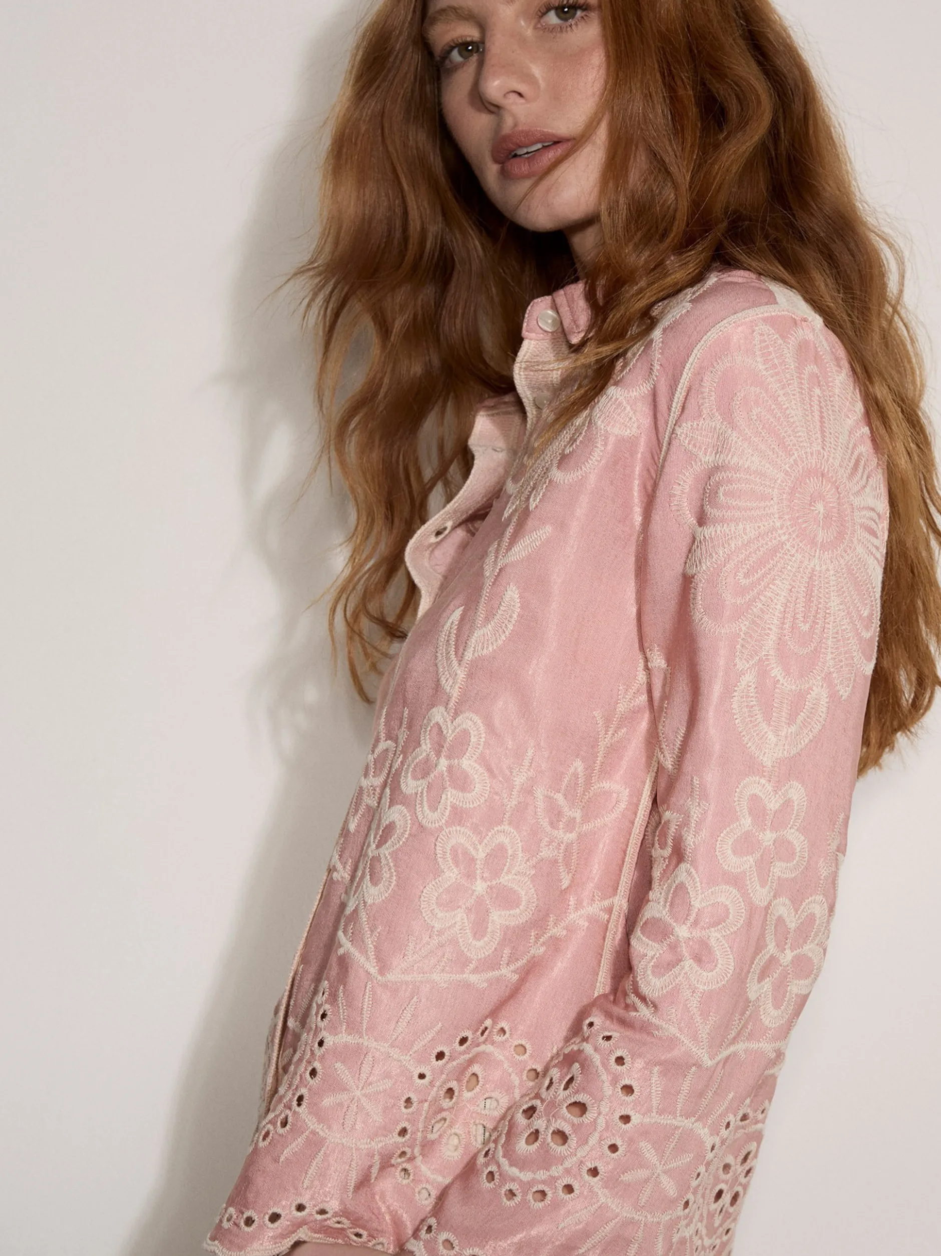 Apricot Damen Bluse in rosa - Ärmel: langarm
