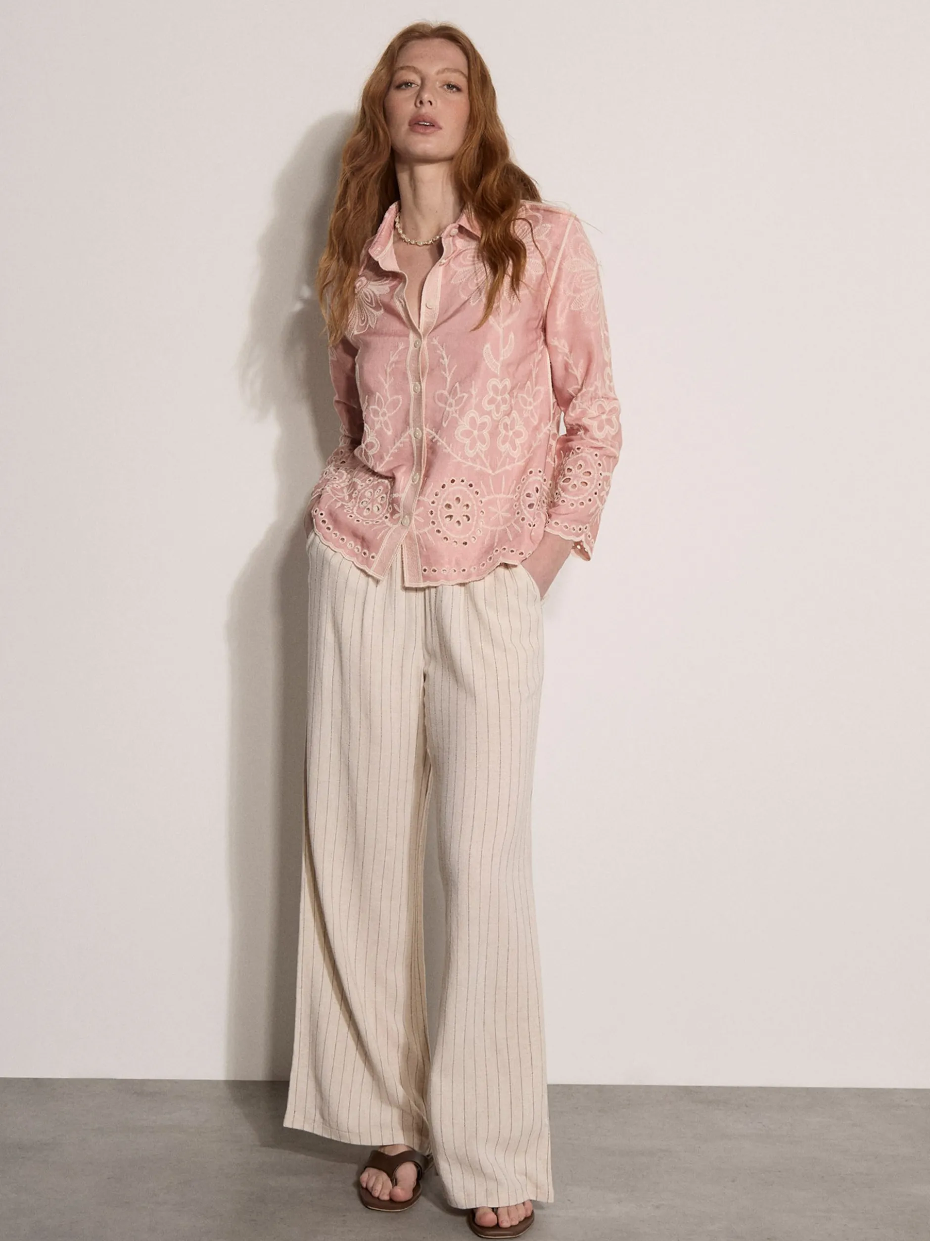 Apricot Damen Bluse in rosa - Ärmel: langarm