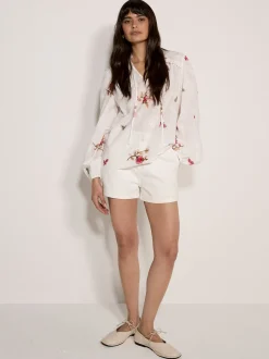 Apricot Damen Bluse in weiß - Ausschnitt: V-Ausschnitt