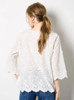 Apricot Damen Bluse in weiß - Ausschnitt: Rundhals