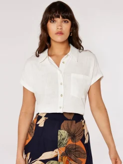 Apricot Damen Bluse in weiß - Ärmel: kurzarm