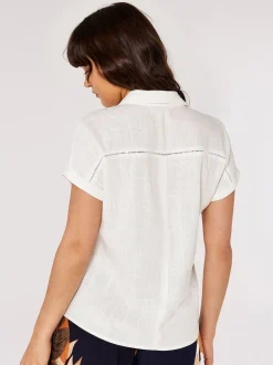 Apricot Damen Bluse in weiß - Ärmel: kurzarm