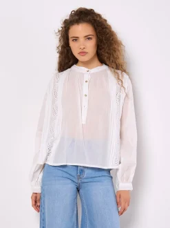 Apricot Damen Bluse in weiß - Ärmel: langarm