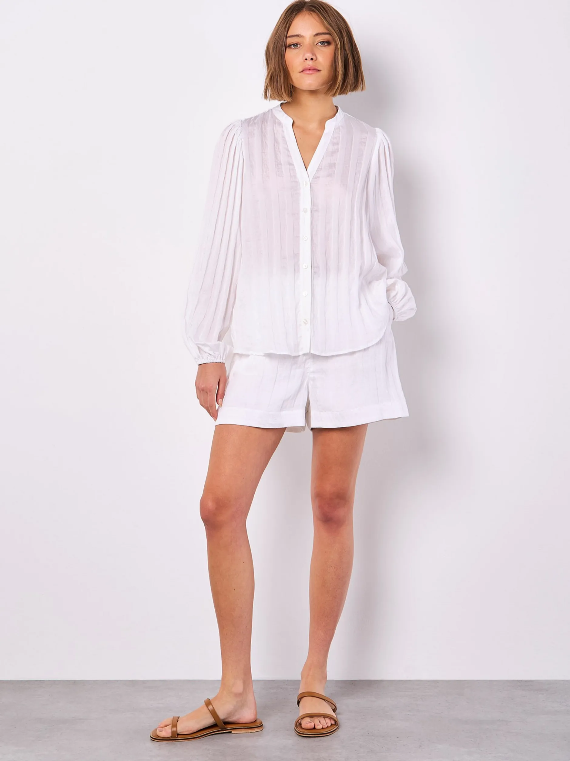 Apricot Damen Bluse in weiß - Ärmel: langarm