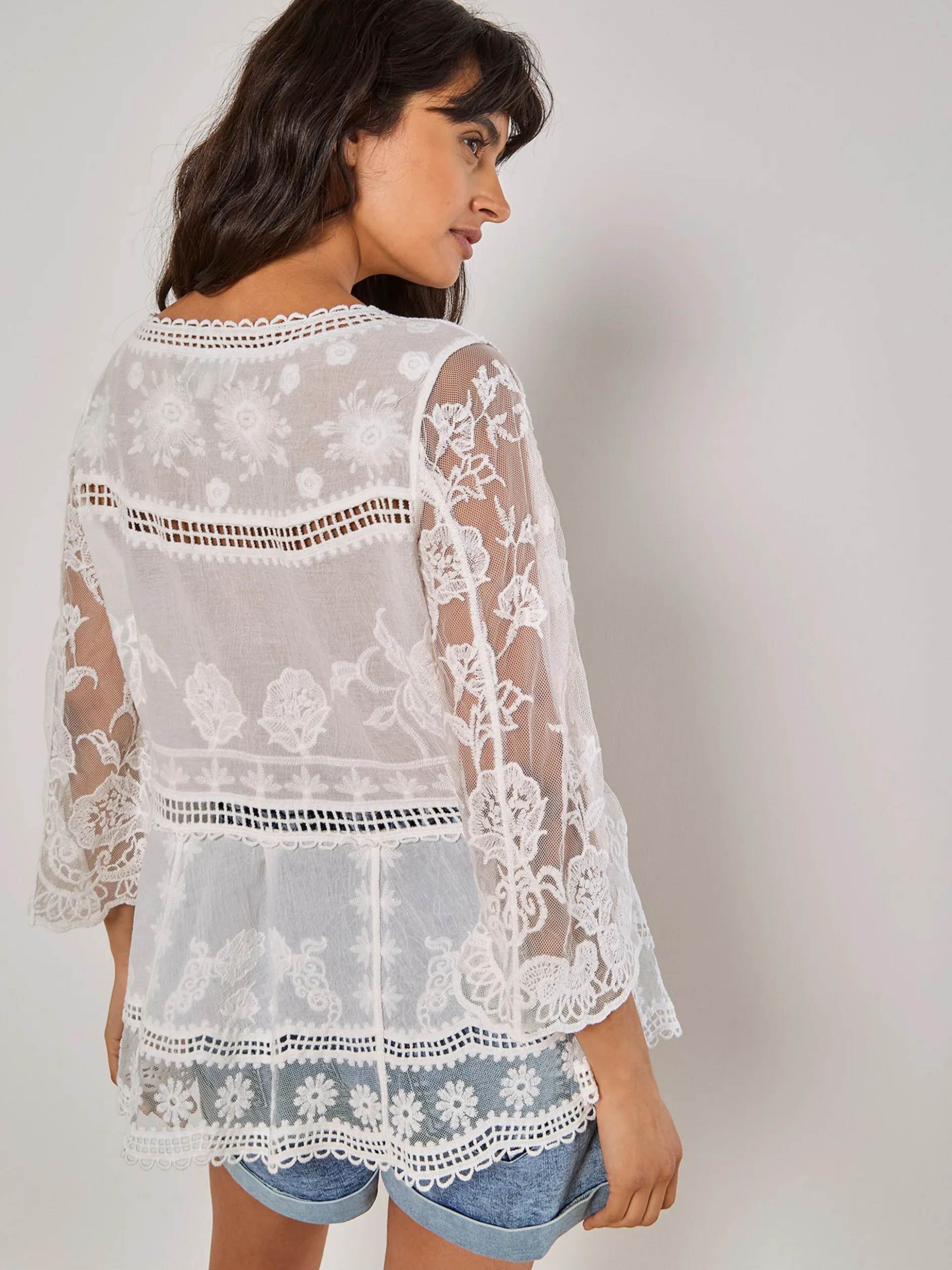 Apricot Damen Bluse in weiß - Ärmel: langarm