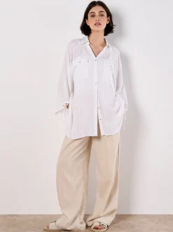 Apricot Damen Bluse in weiß - Ärmel: langarm