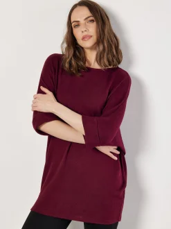 Apricot Damen Blusenshirt in bordeaux - Ärmel: 3/4 Arm