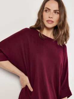 Apricot Damen Blusenshirt in bordeaux - Ärmel: 3/4 Arm