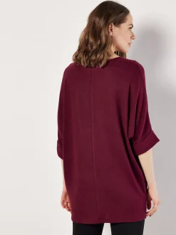 Apricot Damen Blusenshirt in bordeaux - Ärmel: 3/4 Arm