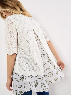 Apricot Damen Blusenshirt in weiß - Ärmel: Halbarm